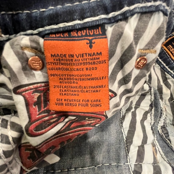 Rock Revival Cace Dark Blue Bootcut Jeans - Picture 12 of 14